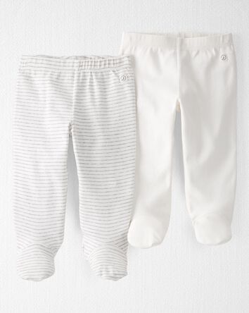 Baby 2-Pack Organic Cotton Rib Footed Pants