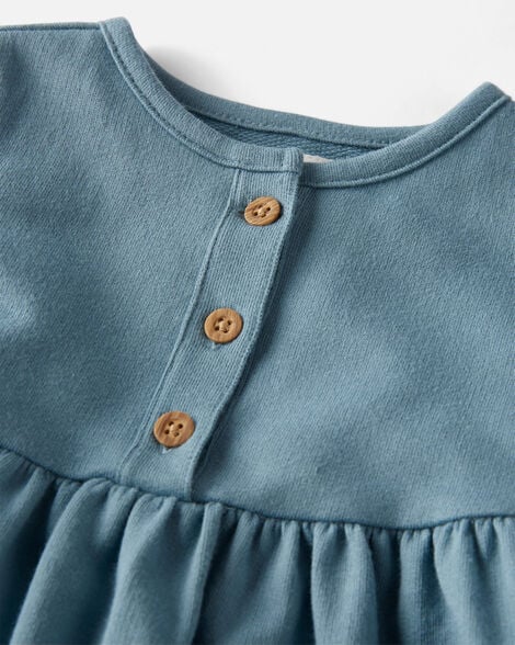 Product image 5 of Baby Organic Cotton Pocket Dress in Cottage Blue