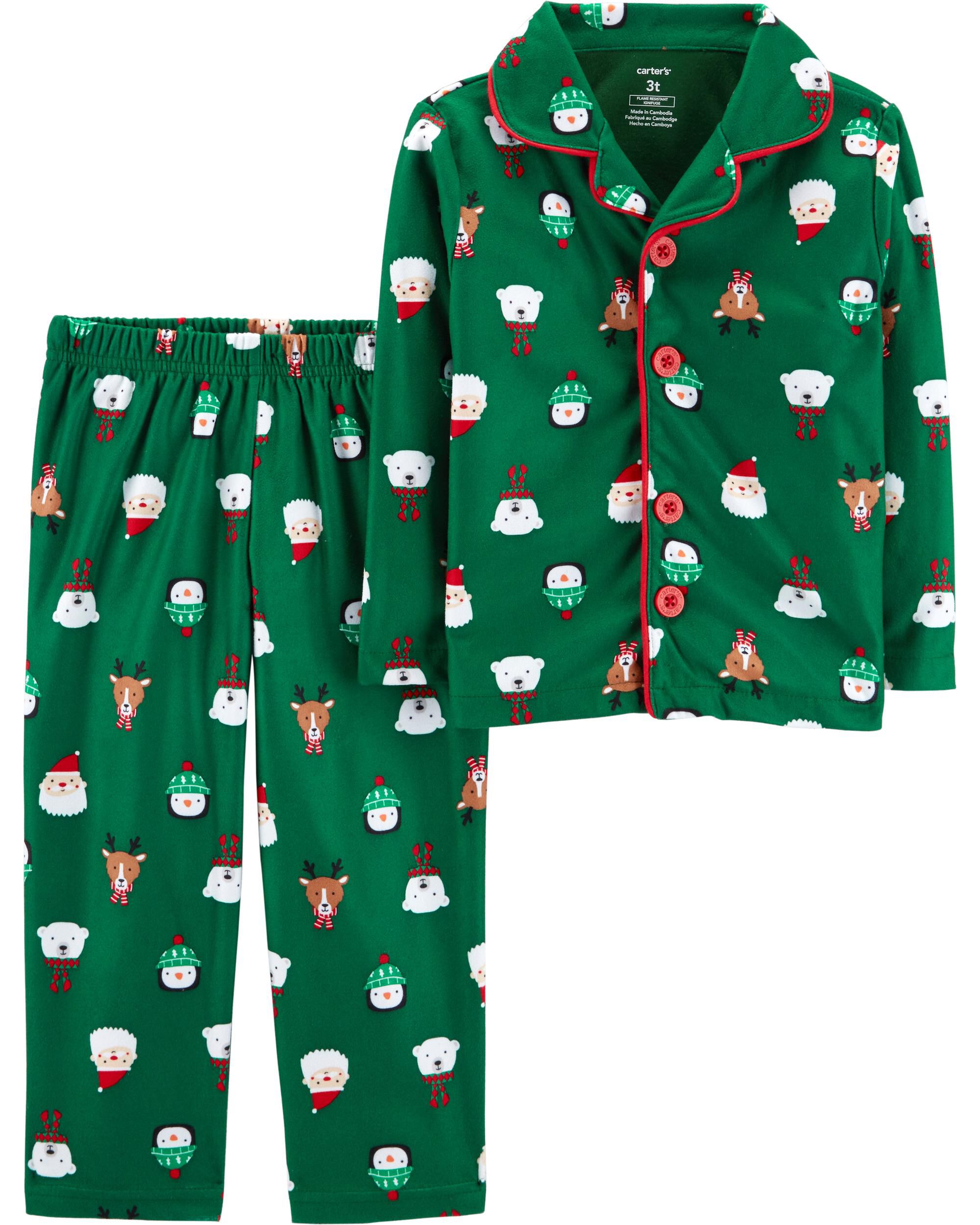 carters christmas fleece pajamas