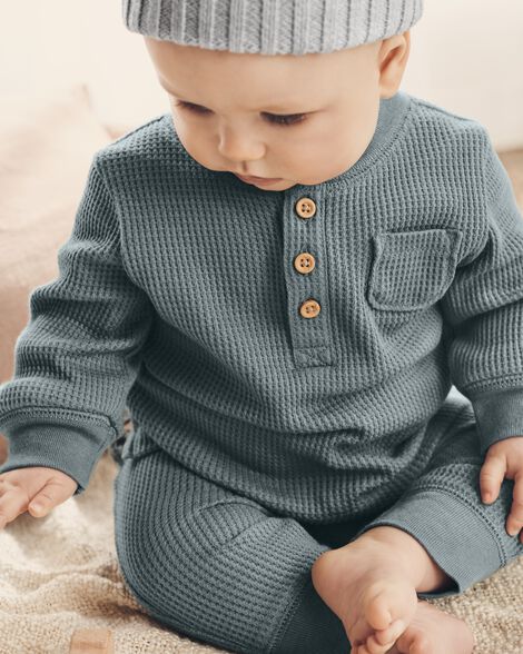 Waffle Knit Set - Slate Waffle Knit Set - Slate