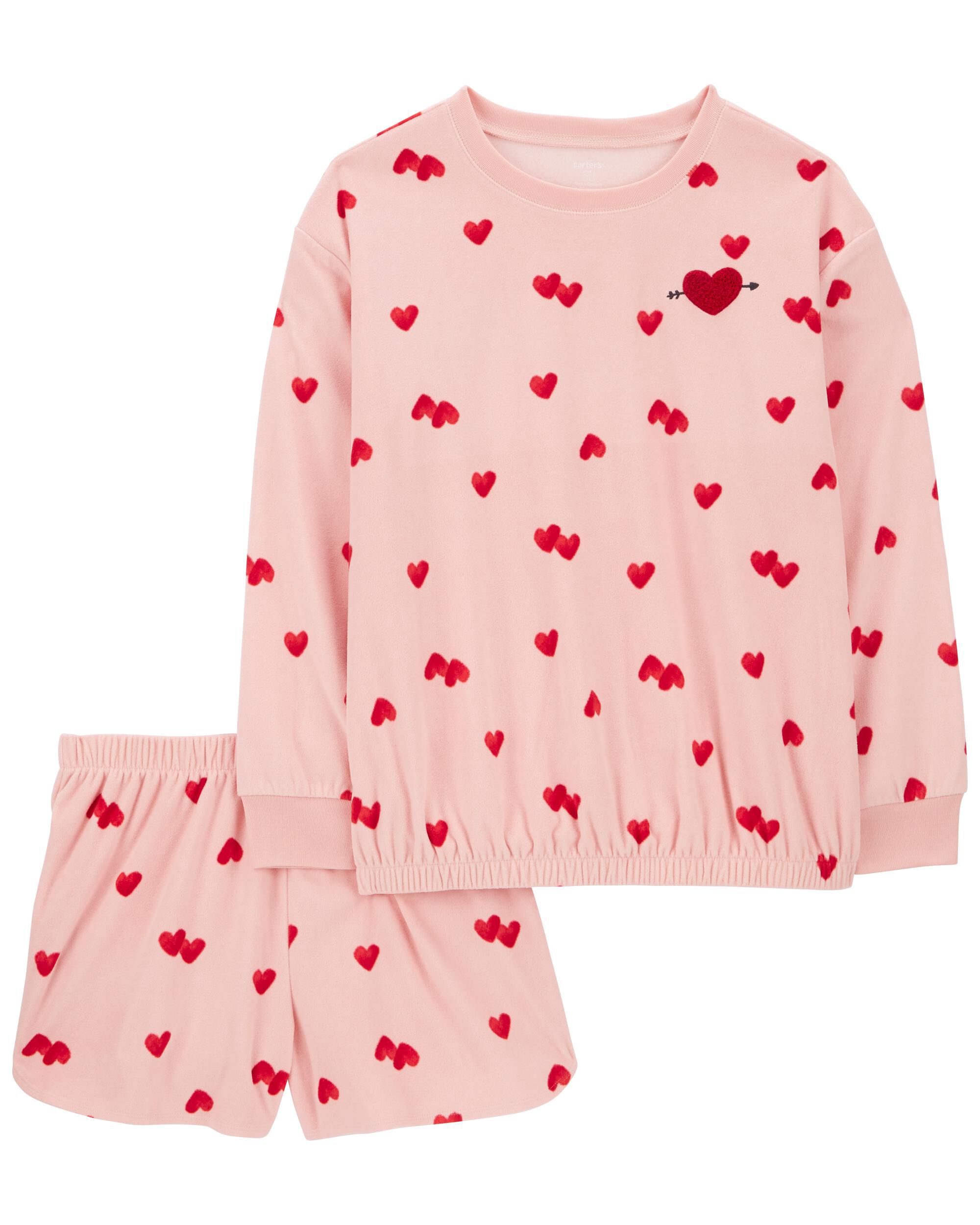 Adult 2 Piece Heart Fleece Pajamas Carter s Carter s