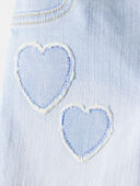 Cowboy Ozone Wash - Baby Embroidered Stretch Denim Wide Leg Jeans - Cowboy Wash, Selected