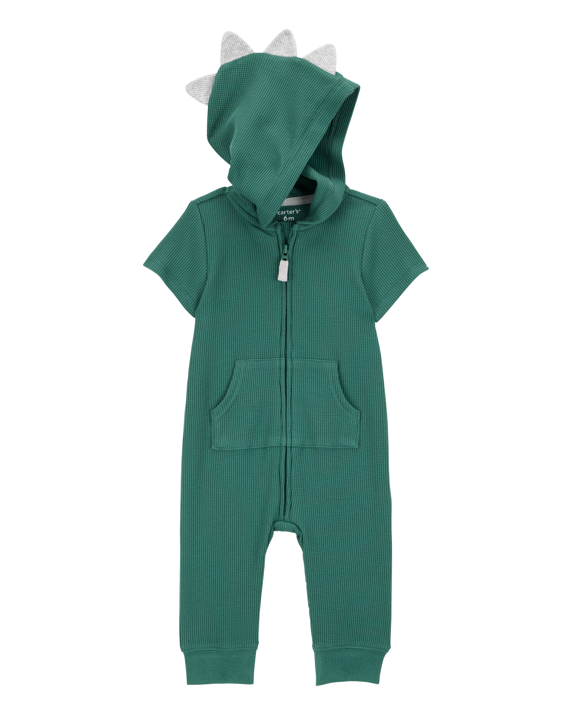 Baby Dinosaur Zip-Up Jumpsuit - Green