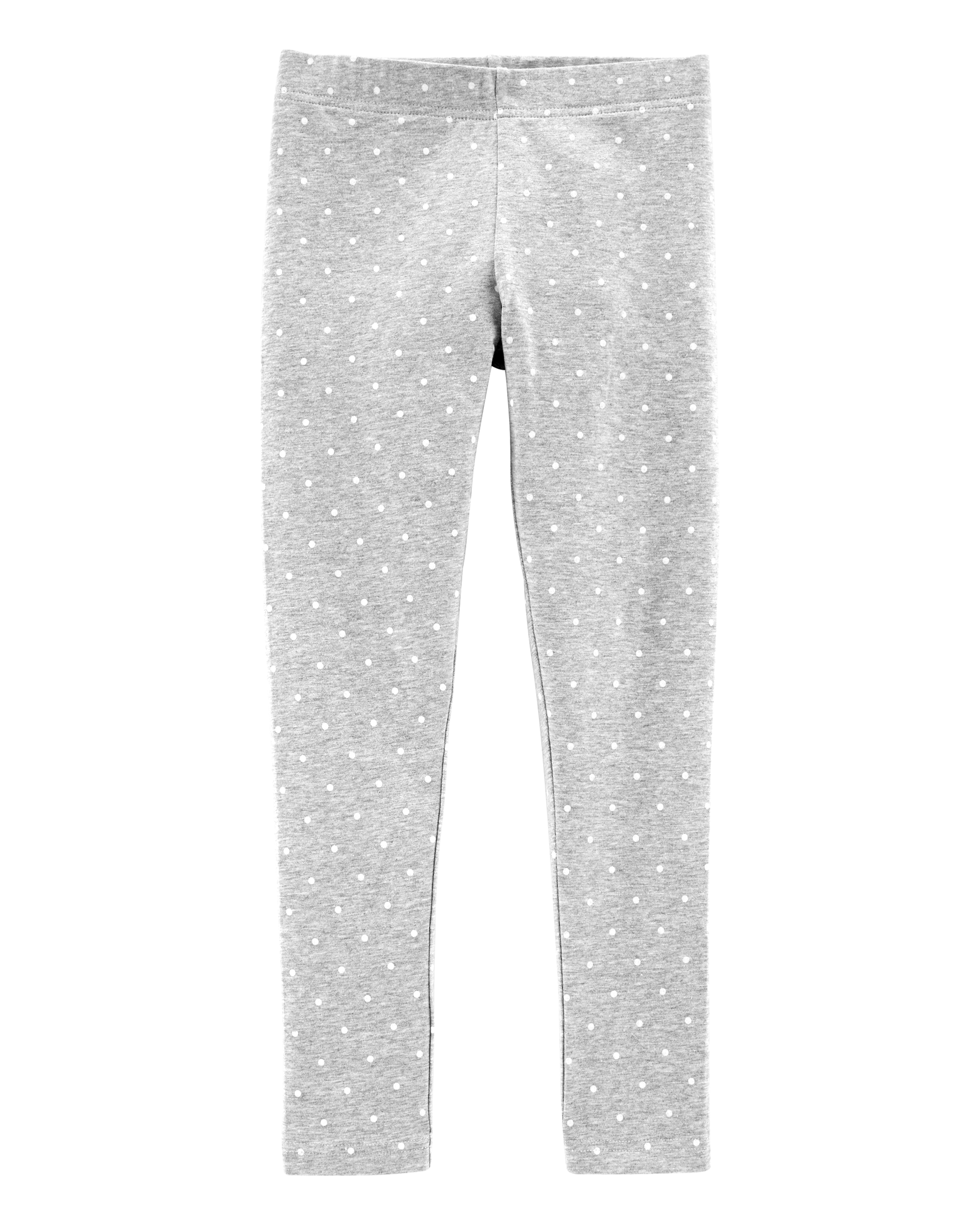 Kid Cotton Polka Dot Stretch Leggings