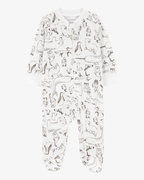  Product image 1 of Baby Animal Print 2-Way Zip Thermal Sleep & Play Pajamas