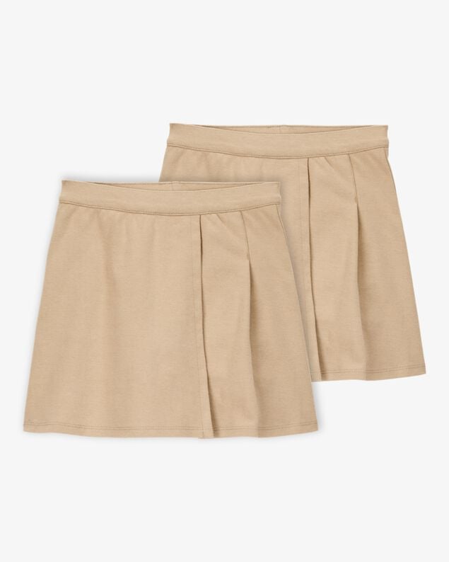 Product image 1 of Kid 2-Pack Ponte Knit Uniform Skirts - Khaki