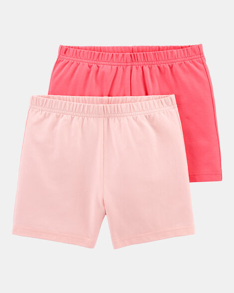 girls 2-pack cartwheel shorts - pink