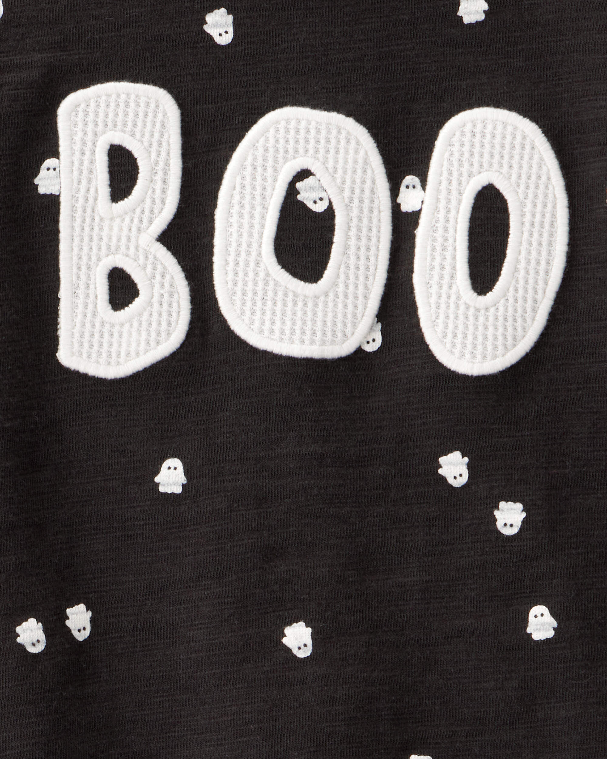 Baby 2-Piece Ghost Print Halloween Outfit Set - Black