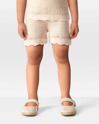 Product image 2 of Toddler Crotchet Knit Shorts - Ivory