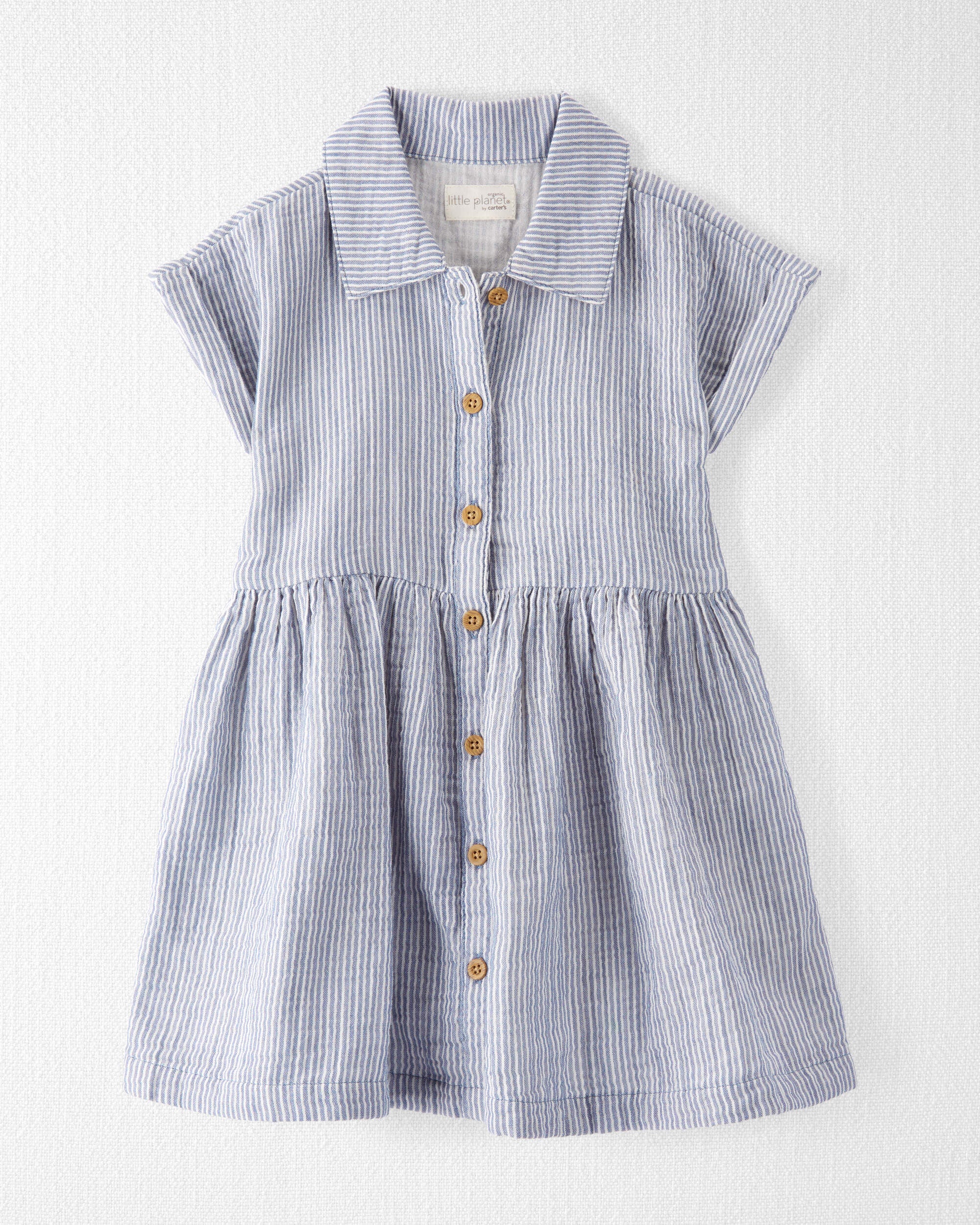 Toddler Organic Cotton Gauze Striped Dress - Little Planet