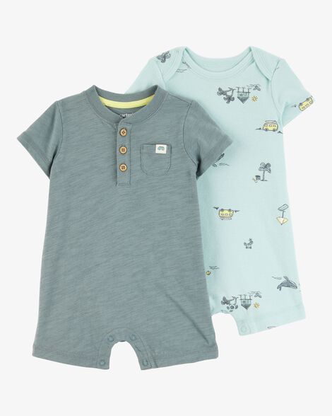  Product image 1 of Baby 2-Pack Beach Print Rompers