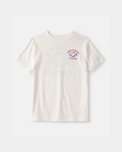 boys piranha graphic tee - ivory