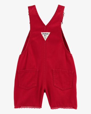 Product image 2 of Toddler Twill Eyelet Shortalls - Red