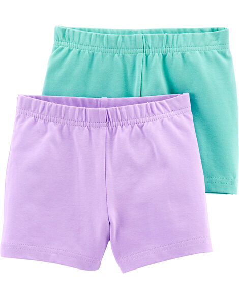  Product image 1 of Toddler 2-Pack Turquoise/Purple Bike Shorts