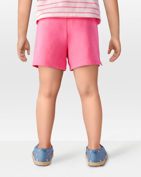 Product image 3 of Toddler Pull-On French Terry Shorts - Pink