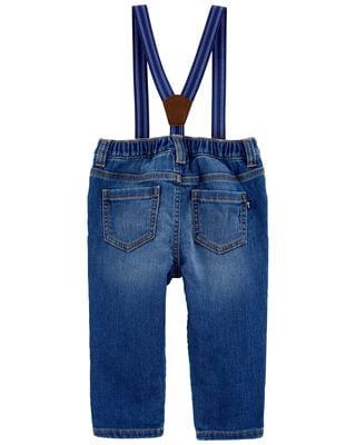 Product image 2 of Baby Knit-Denim Suspender Pants
