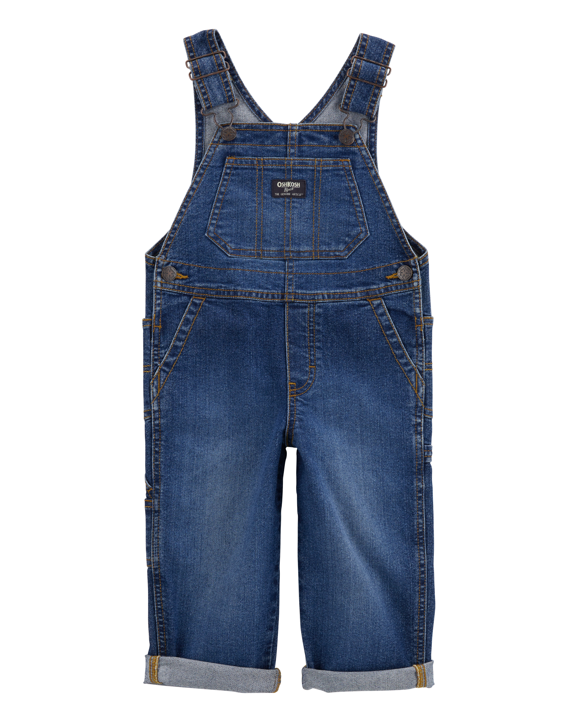 Toddler Stretch Denim Overalls - Dark Wash