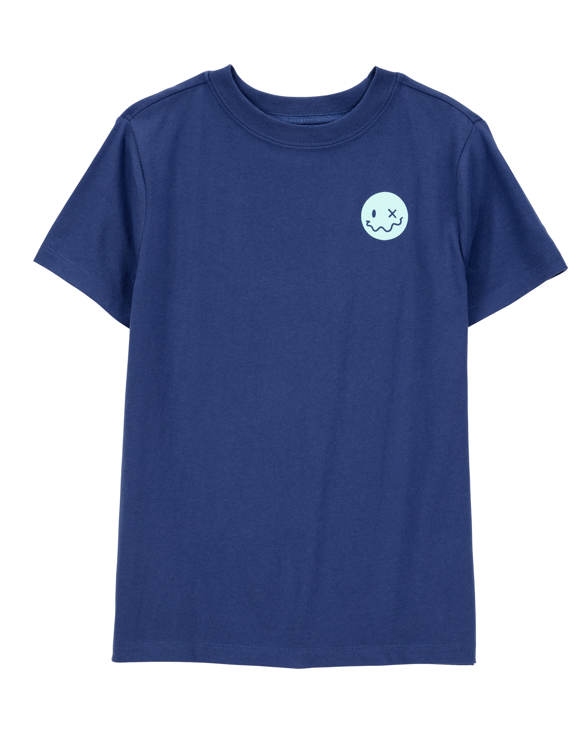 Boys Smiley Face Short-Sleeve Graphic Tee - Navy