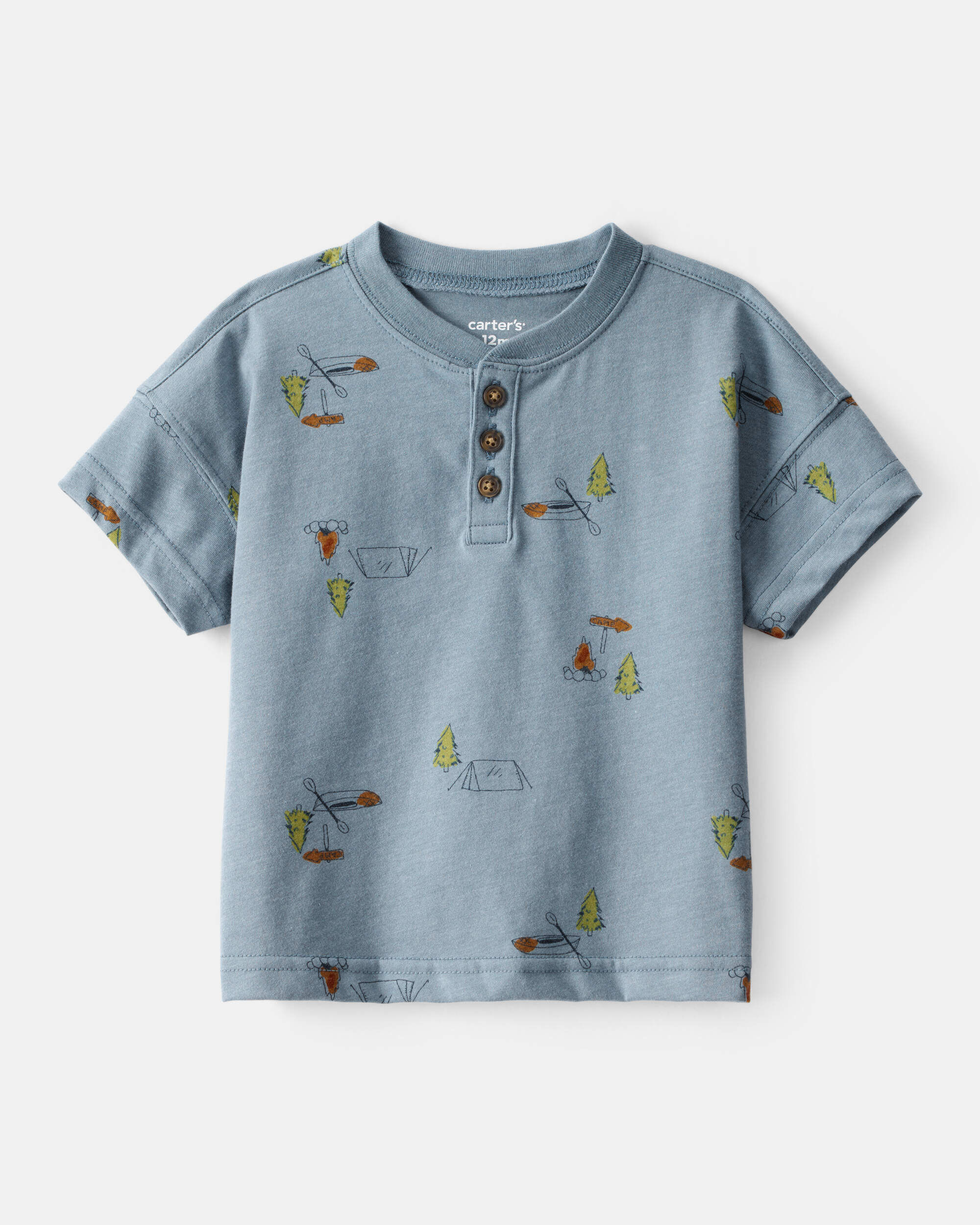 Baby Boy Camping Short-Sleeve Tee - Blue
