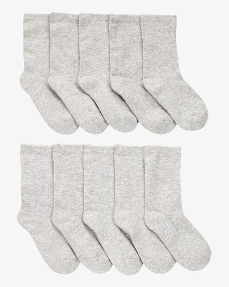 Product image 1 of Kid 10-Pack Crew Socks - Grey