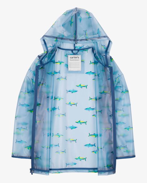  Product image 2 of Kid Shark Translucent Rain Jacket - Blue