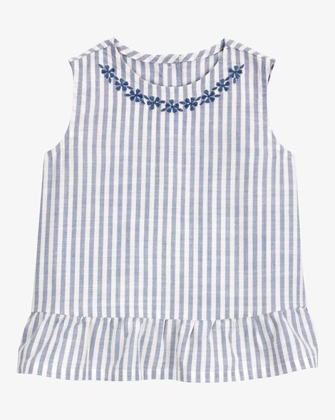  Product image 1 of Baby Striped Linen Look-Alike Fashion Tank - Blue/White