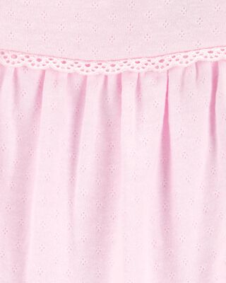 Product image 2 of Baby Pointelle Short-Sleeve Bodysuit - Pink