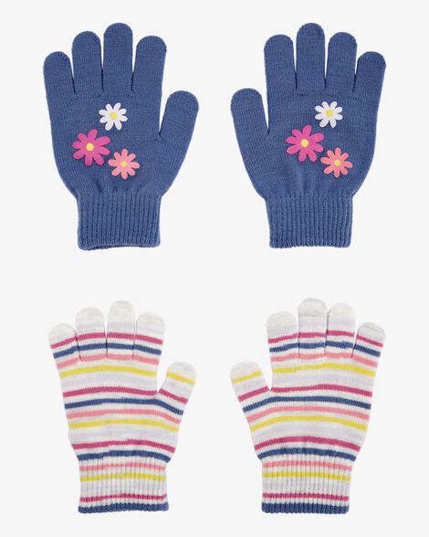  Product image 1 of Kid 2-Pack Striped Floral Gripper Gloves