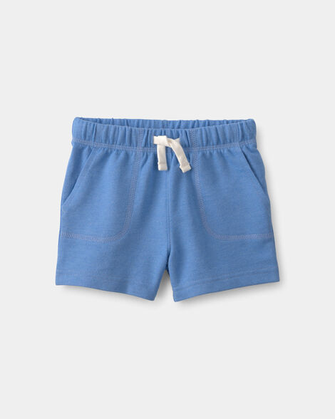baby boy french terry shorts - blue
