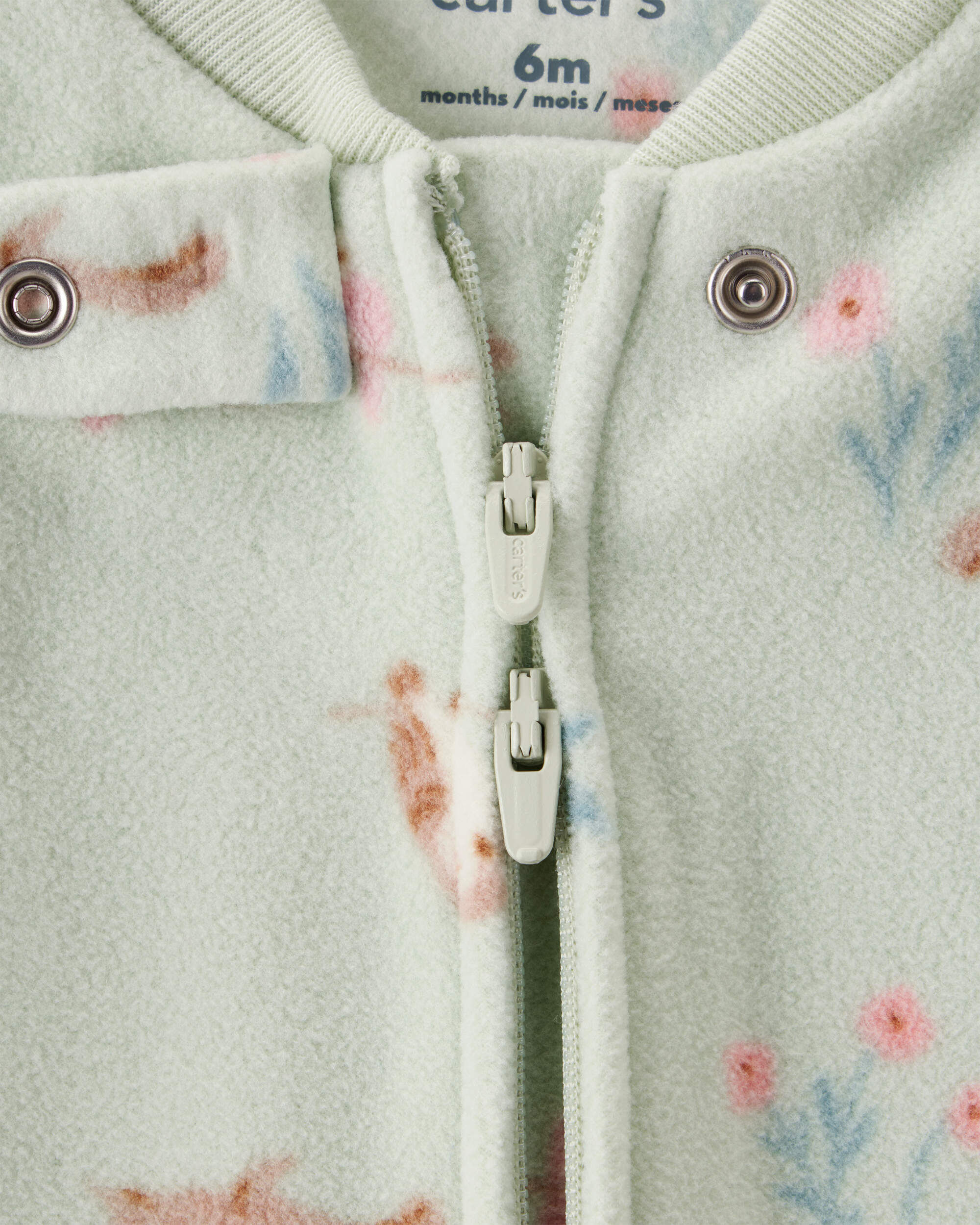 Baby Girl Squirrel Print Loose Fit Long-Sleeve Sleep & Play - Green