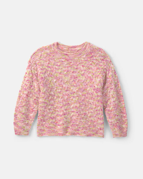 Toddler Girl Confetti Sweater - Pink