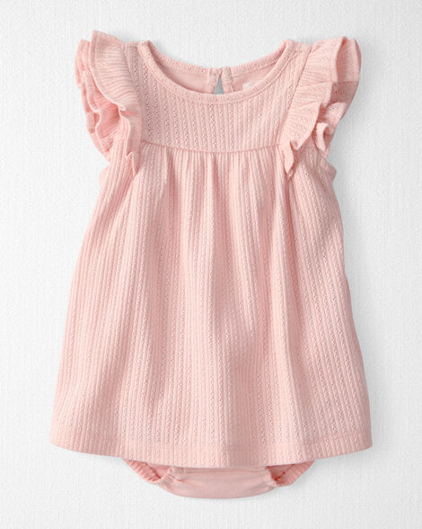 Baby Girl Pointelle Bodysuit Dress Made with Organic Cotton