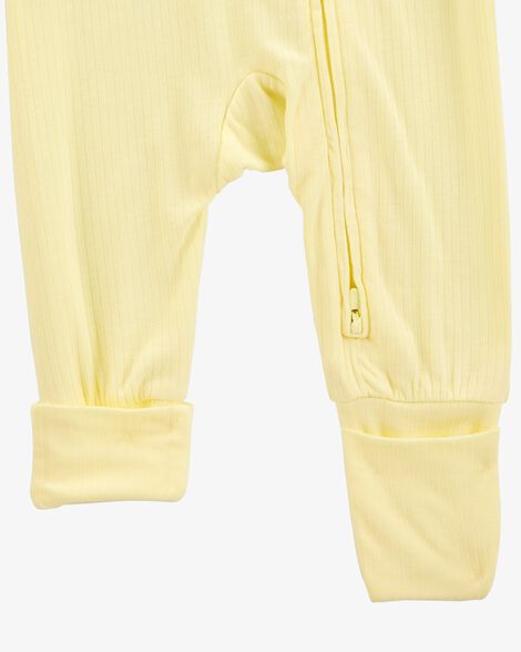  Product image 3 of Baby Solid 2-Way Zip PurelySoft Convertible Foot Sleep & Play Pajamas - Yellow