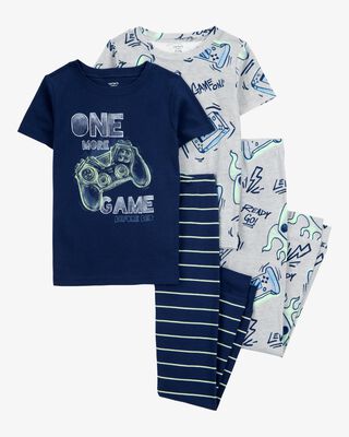 Product image 1 of Kid 4-Piece Gamer Cotton Pajamas