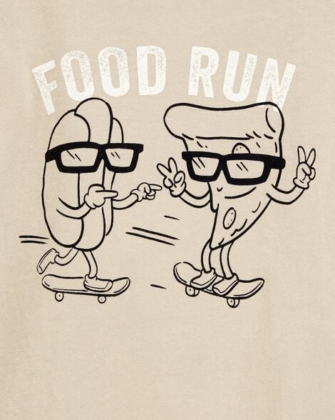 Product image 2 of Kid Food Run Long-Sleeve Graphic Tee - Khaki