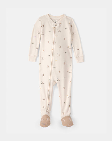baby easter bunny 100% cotton snug fit 1-piece pajama - cream