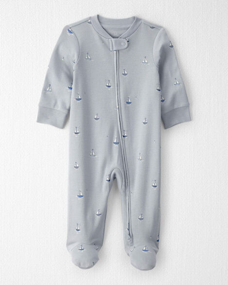 Baby Organic Cotton Sleep & Play Pajama in Sail Away