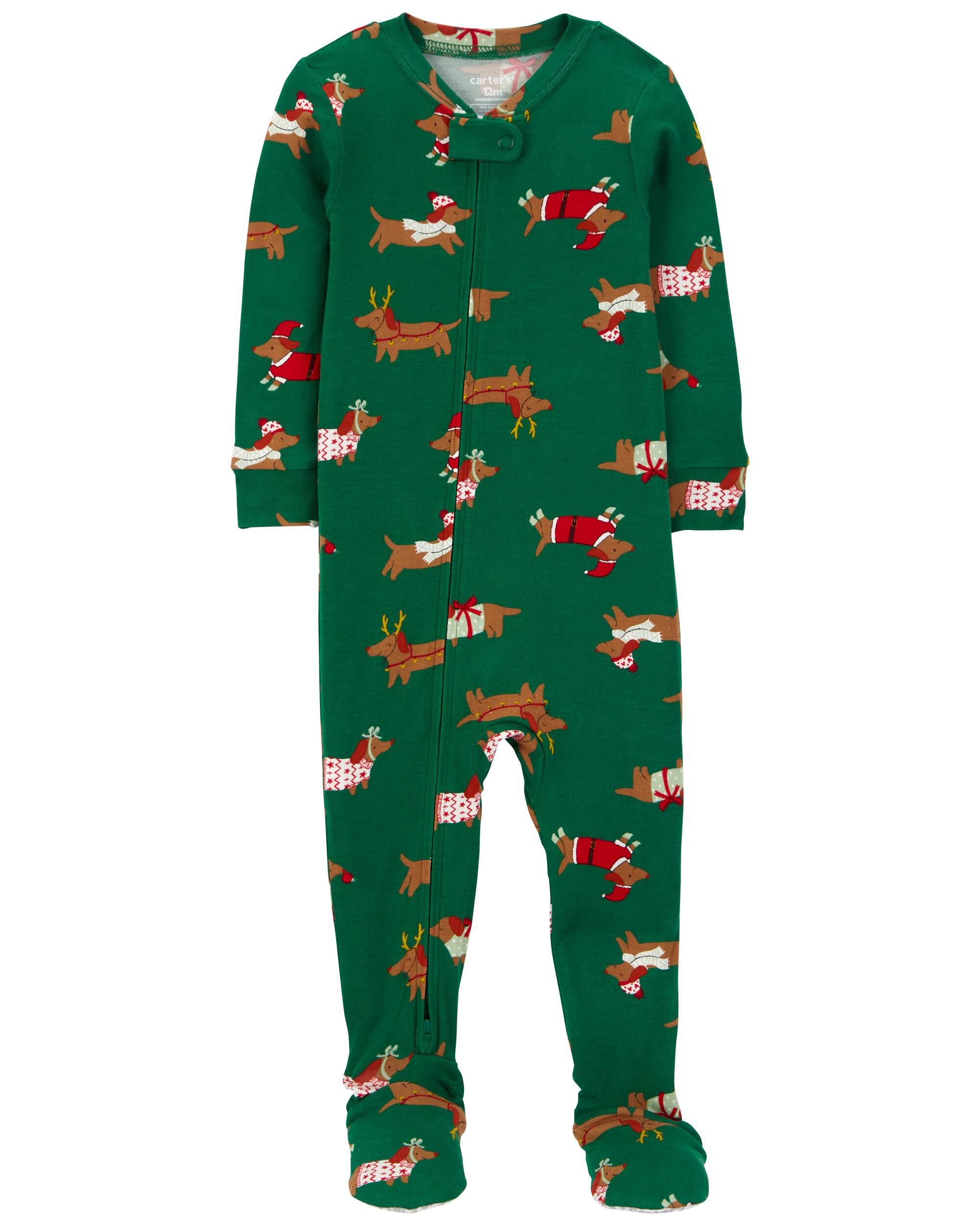 Baby 1 Piece Christmas Dog PurelySoft Footie Pajamas