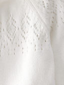 Light Cream - Baby Organic Cotton Sweater Knit Pointelle Jumpsuit, Selected