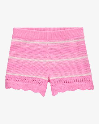 Product image 1 of Toddler Striped Crotchet Knit Shorts - Pink