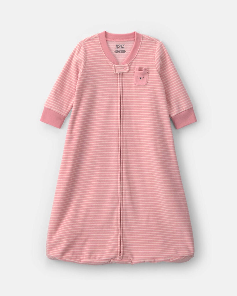 Carter's Microfleece Bunny Baby Girls Long Sleeve Sleep Sack, 6-9 Months, Pink
