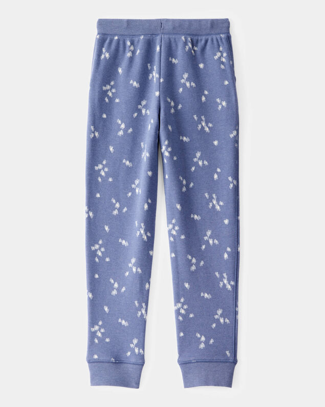 Product image 2 of Girls Floral Print DayDream Fleece Drawstring Joggers - Blue
