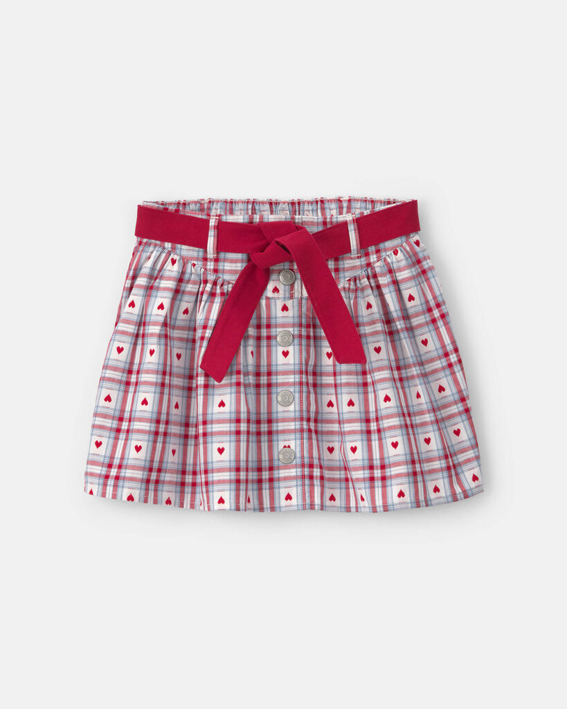 OshKosh B'gosh Girls Heart Valentine's Day Skirt 10 White/Red/Blue