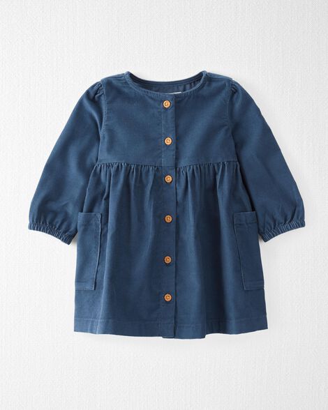 Product image 1 of Baby Organic Cotton Corduroy Pocket Dress in Dark Sea Blue