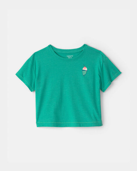 baby girl ice cream graphic tee - green