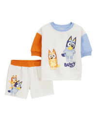 Baby 2-Piece Bluey French Terry Outfit Set - Cream