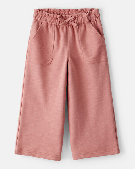 Product image 1 of Toddler Girl 100% Cotton Wide-Leg Pants - Pink