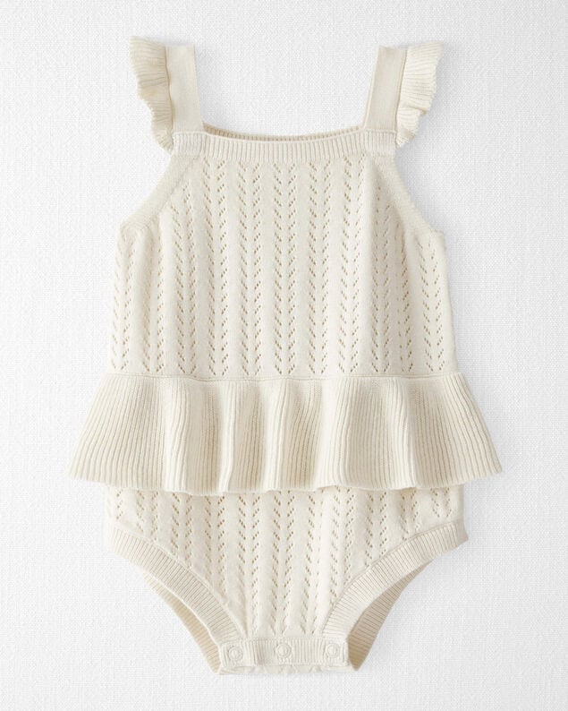 Product image 1 of Baby Girl Organic Cotton Pointelle Romper