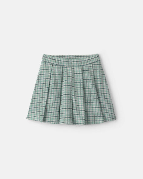 girls plaid skort - green