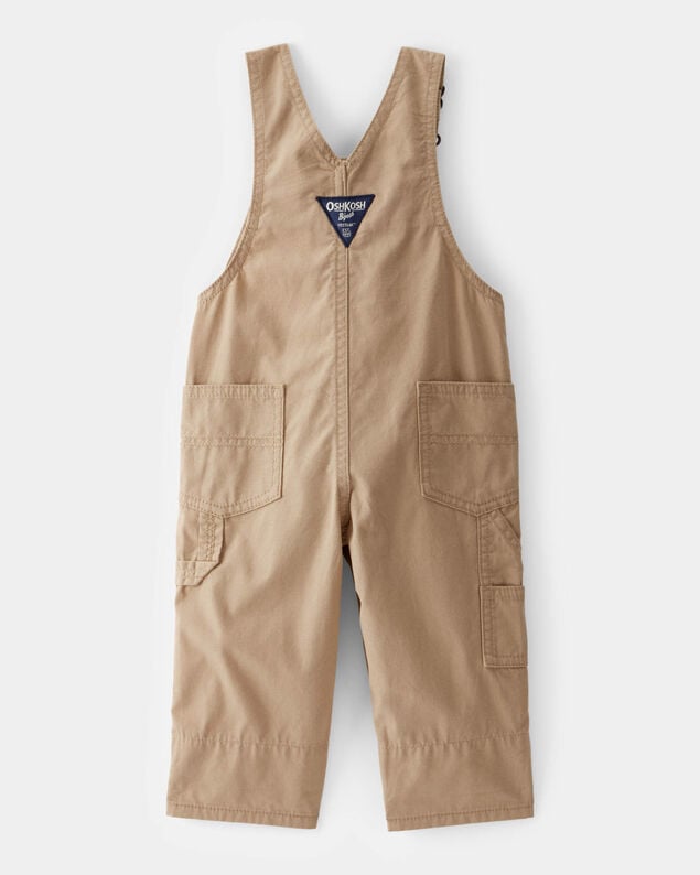 Product image 2 of Baby Lightweight Plaid-Lined Canvas Overalls - Khaki